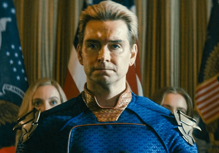 Homelander looking to his left in The Boys