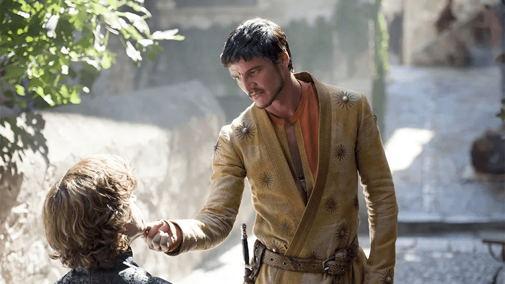Pedro Pascal talking to Tyrion Lannister