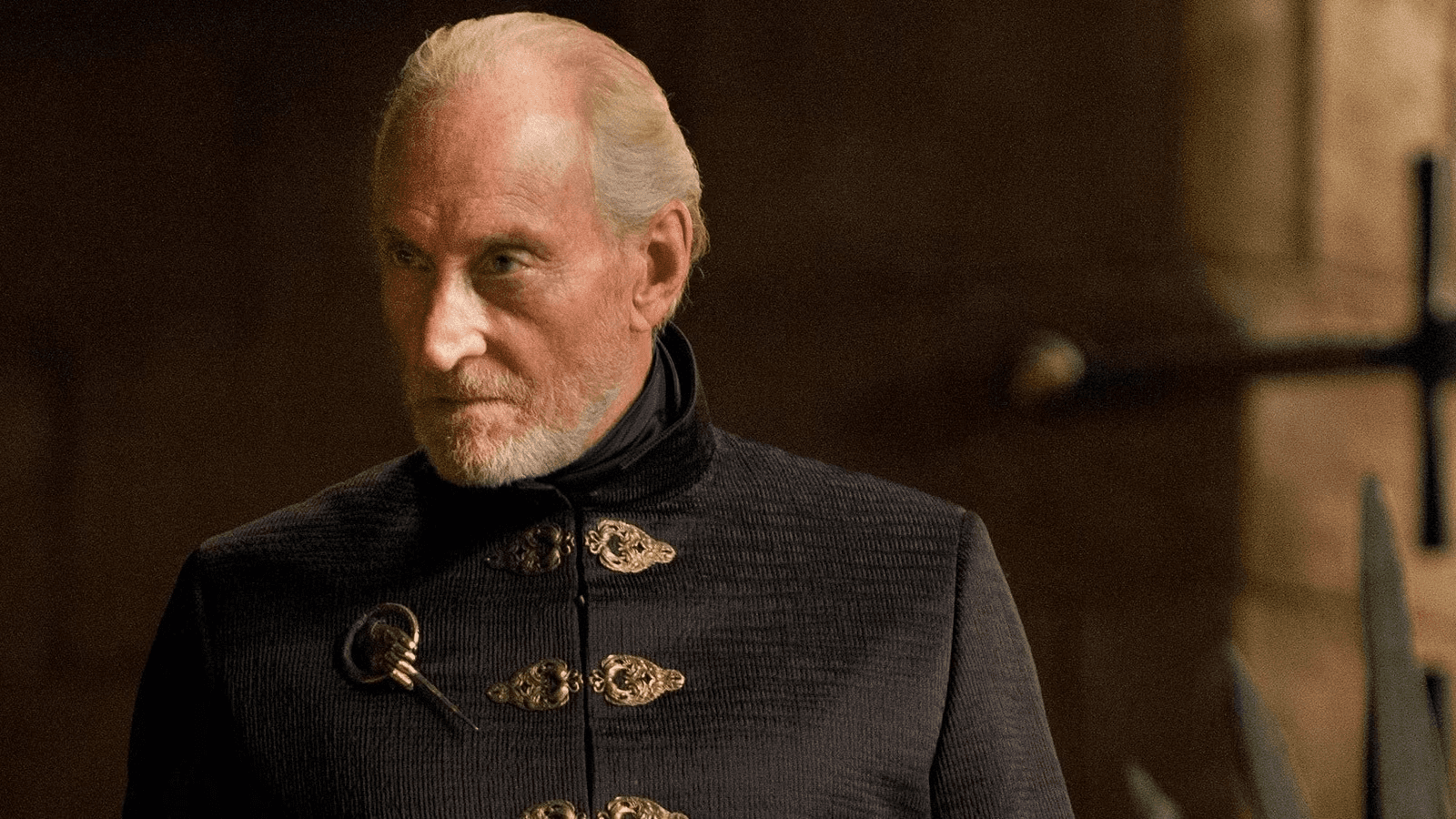 Tywin Lannister standing and looking angrily in Game of Thrones