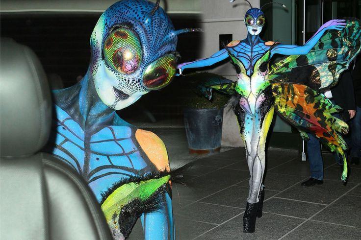 Heidi Klum in a vibrant butterfly costume