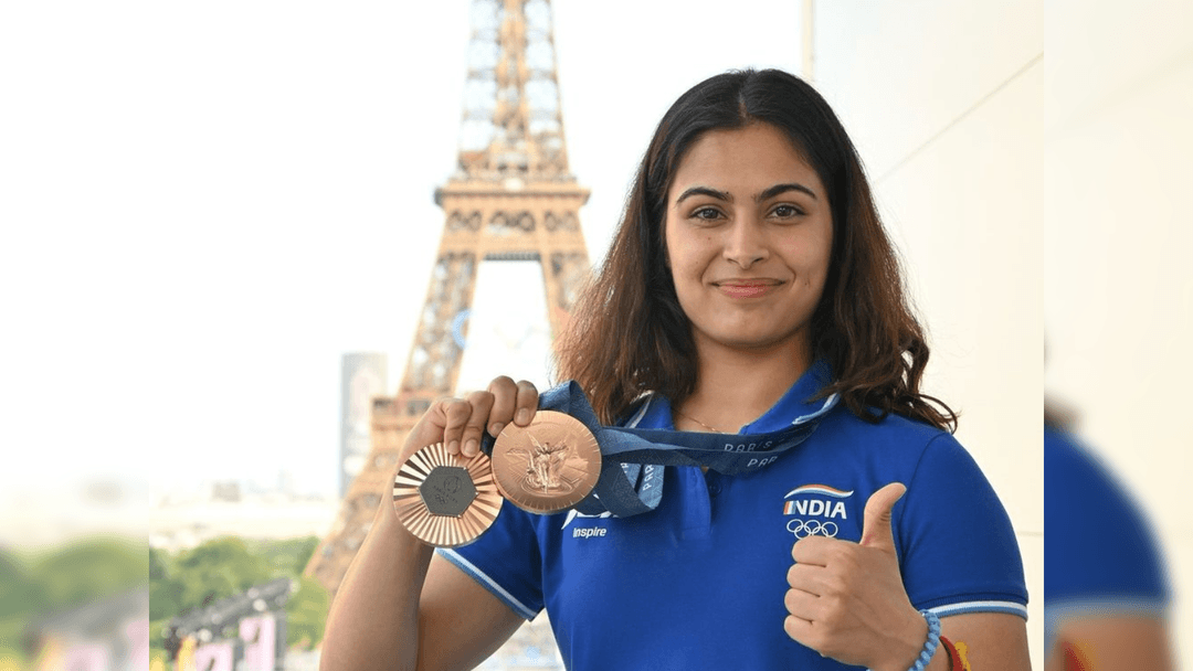 Manu Bhaker, double Olympic medalist, lands in India - The Economic Times