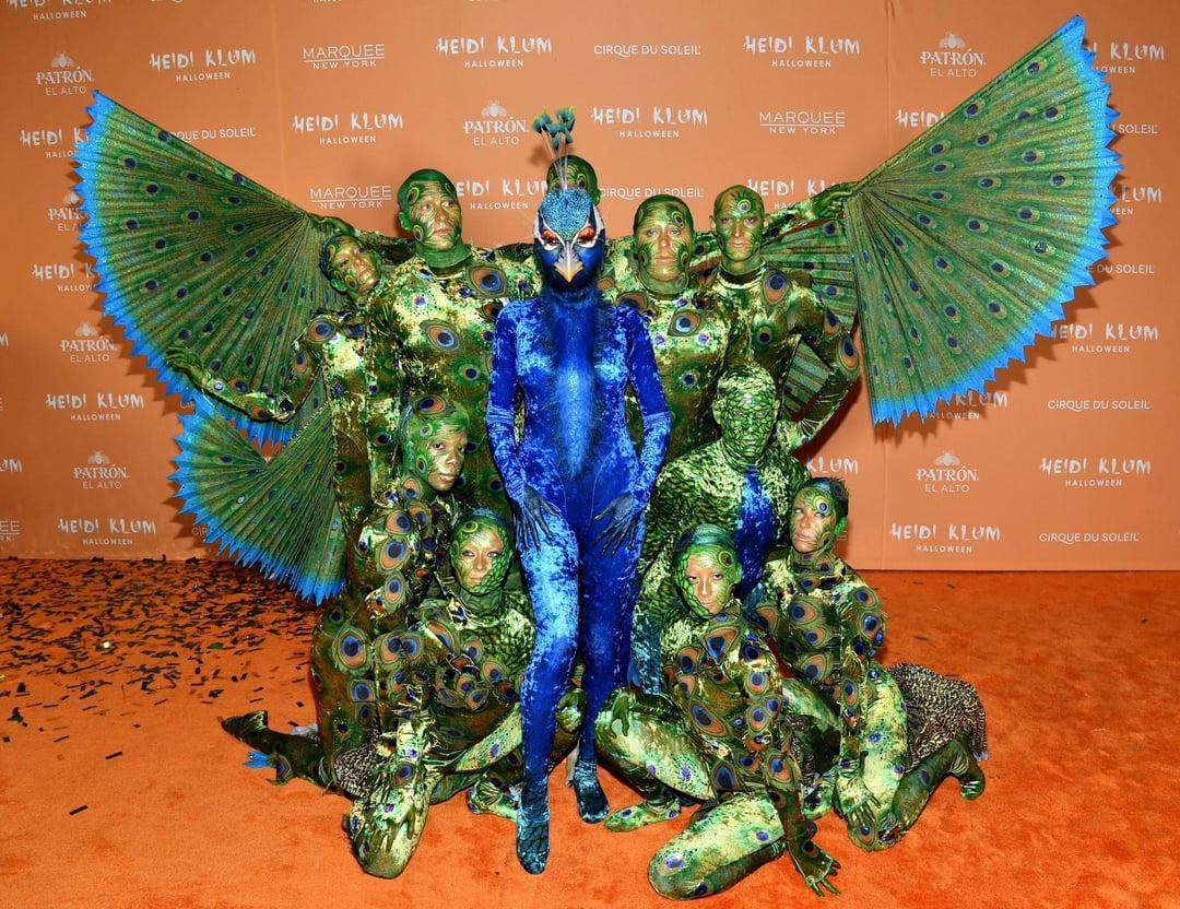 Heidi Klum in the Majestic Peacock Costume