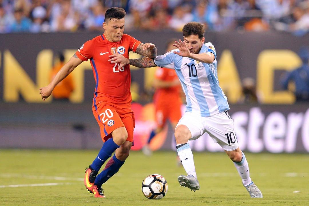 Lionel Messi and Argentina vs Chile in Copa America 2024 at MetLife Stadium