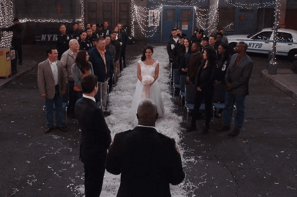 Amy walking down the aisle